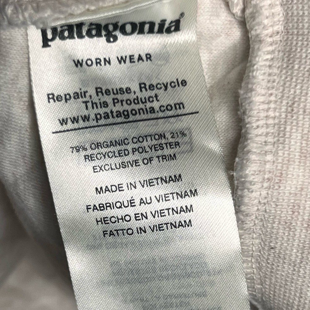 Patagonia Quilted Cowl Sweatshirt in Cream with Brown Trim - Picture 9 of 15
